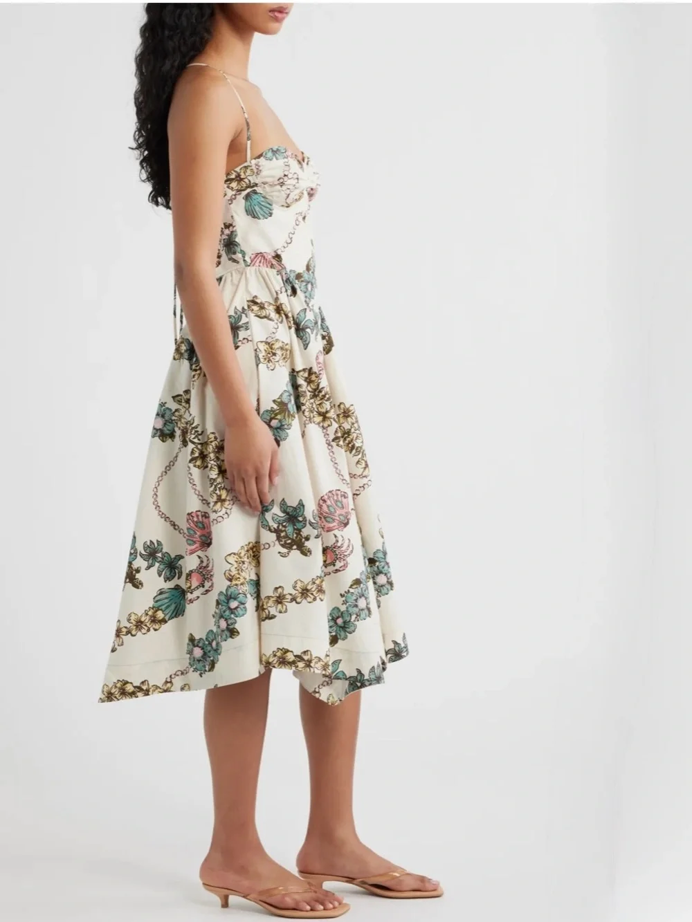 FREE PEOPLE Cherish Printed Midi Dress, Ivory Combo | Free People Cream Floral 4